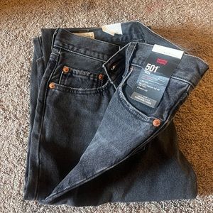 Levi’s stitch school black 501s
